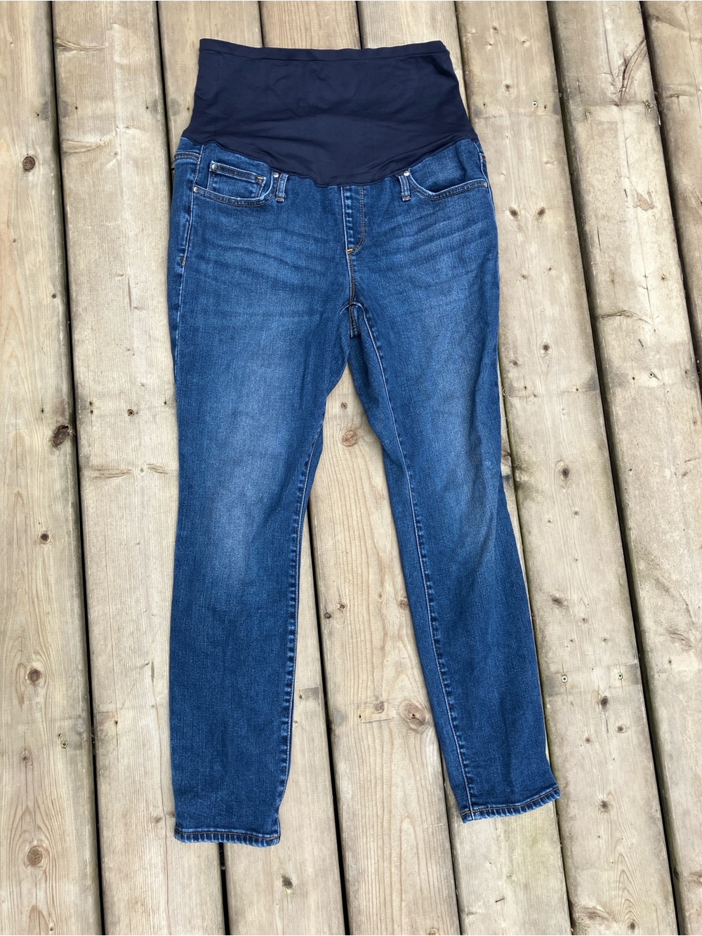 GAP Indigo Blue Maternity Skinny Jeans with Black Panel